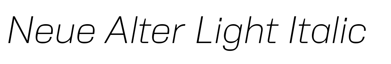 Neue Alter Light Italic